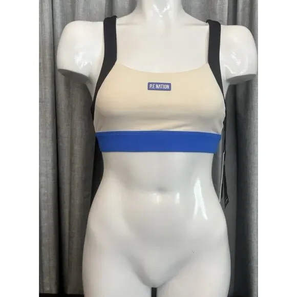 P.E Nation REACTION TIME SPORTS BRA PEARLED IVORY Women’s Size Xsmall NWT - Picture 13 of 13